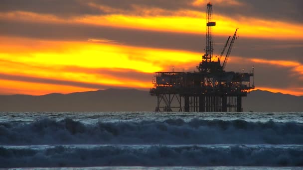 Industrial Oil Production Coastal Facility — Stock Video