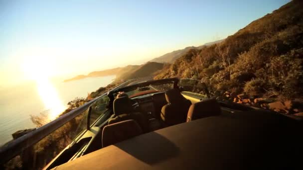 Cabriolet Convertible Driving Pacific Highway — Stock Video