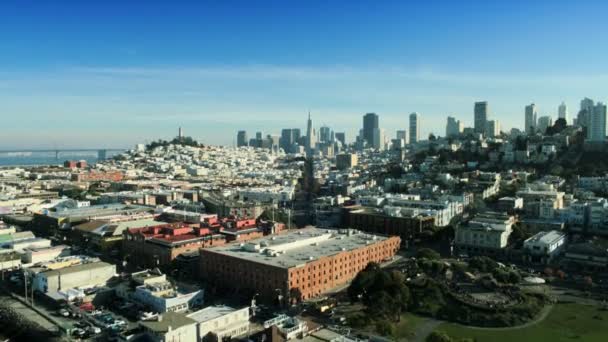 Vista aérea sobre Fishermans Wharf, São Francisco, EUA — Vídeo de Stock