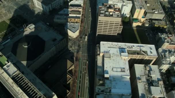 Κάθετη Αεροφωτογραφία από τους δρόμους του Σαν Φρανσίσκο, ΗΠΑ — Αρχείο Βίντεο