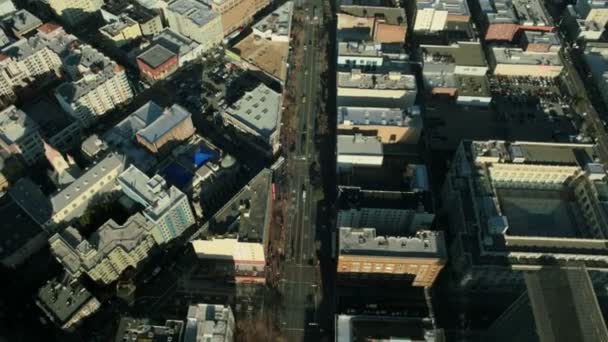 Vista aérea vertical de los rascacielos, San Francisco, EE.UU. — Vídeos de Stock