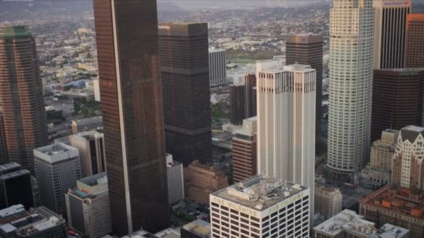 도시 마천루, 로스 앤젤레스, 미국의 항공 보기 — 비디오