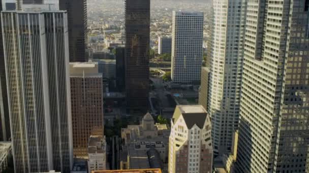 Grattacieli aerei della città, Los Angeles, Stati Uniti — Video Stock