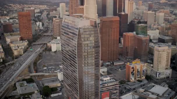 Aerial view of city skyscrapers, Los Angeles, USA — Stock Video