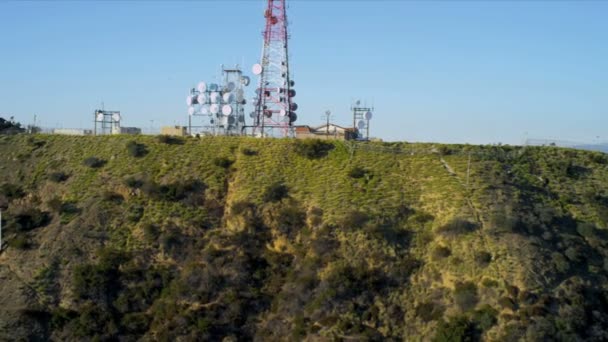 Vista aérea del cartel de Hollywood Los Ángeles, EE.UU. — Vídeo de stock