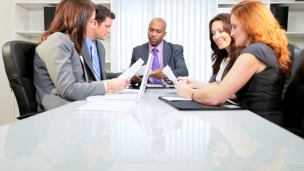 African American Businessman Successful Team Meeting — Stock Video