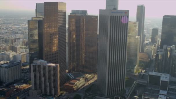 Veduta aerea dei grattacieli del centro, Los Angeles, USA — Video Stock