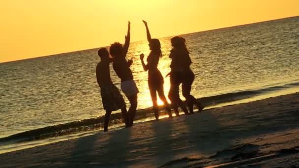 Teenager genießen am Strand — Stockvideo