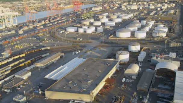 Aerial view Harbor Island Port of Seattle — Stock Video