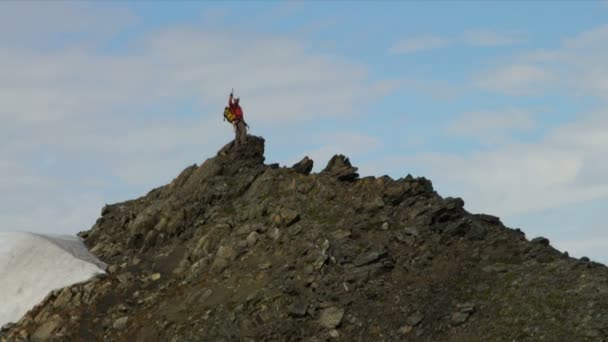 Climber at remote wilderness, Alaska — Stock Video