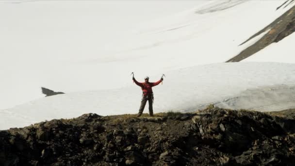 Альпинист летом, Аляска — стоковое видео