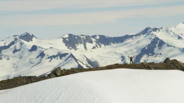 Yaz aylarında dağcı, alaska — Stok video