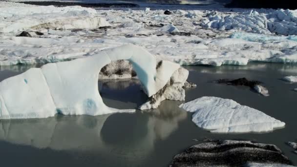 Icebergs glaciais flutuando perto principal — Vídeo de Stock