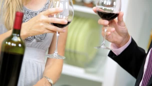 Couple Savourer un verre de vin — Video