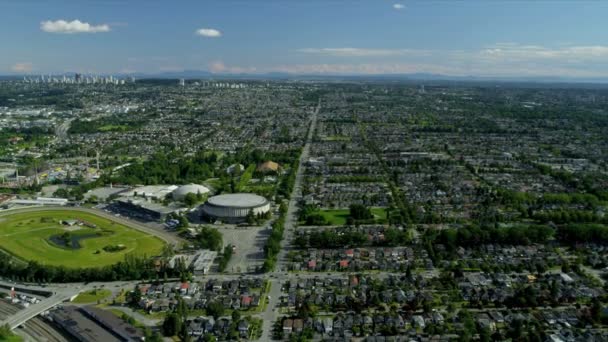 Luchtfoto Hastings Park paardenrennen, Vancouver — Stockvideo