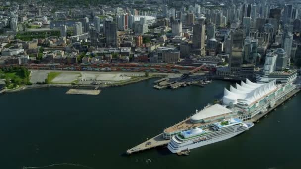 Видом на гавань повітряних місто місце, Ванкувера Канада — стокове відео