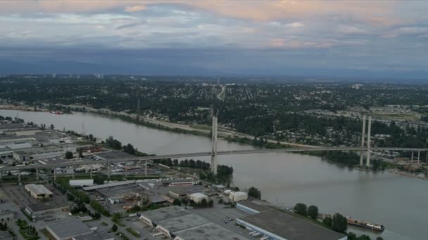 Вид с воздуха на Ванкувер, Канада — стоковое видео