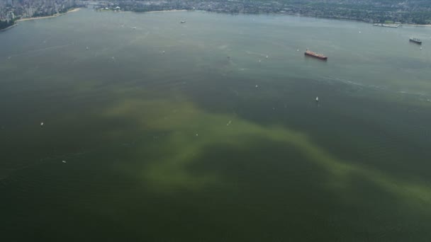 Luchtfoto van Vancouver stad verre airborne watervliegtuig, Vancouver — Stockvideo