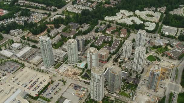 Vista aérea de la ciudad canadiense — Vídeos de Stock