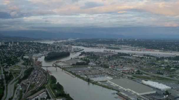 Αεροφωτογραφία του Βανκούβερ, Καναδάς — Αρχείο Βίντεο