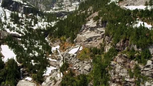 Aerial view of snowy mountains — Stock Video