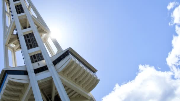 Space Needle lift motion Seattle, Estados Unidos, Time lapse — Vídeos de Stock