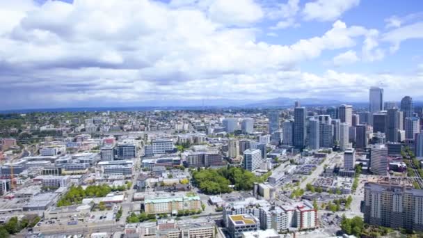 全景查看西雅图市市中心，美国，时间的推移 — 图库视频影像