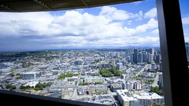Seattle z vyhlídkové věže — Stock video