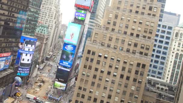 Площа Таймс-сквер, Манхеттен, Нью-Йорк, США, проміжок часу — стокове відео