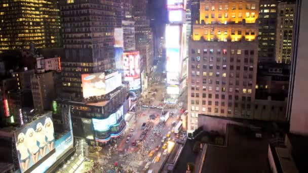 Times square, manhattan, new york, Stany Zjednoczone Ameryki, upływ czasu — Wideo stockowe