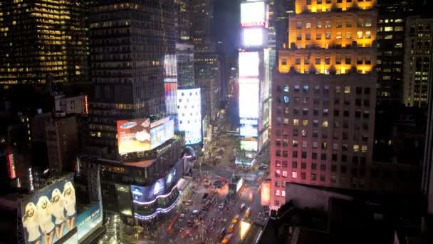 Times square, manhattan, new york, Stany Zjednoczone Ameryki, upływ czasu — Wideo stockowe