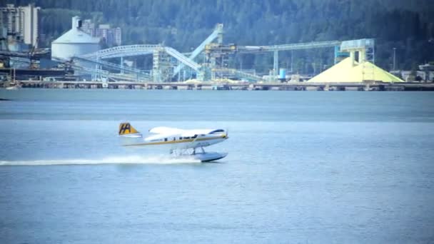 Aeroporto de água do hidroavião burrard inlet, vancouver — Vídeo de Stock