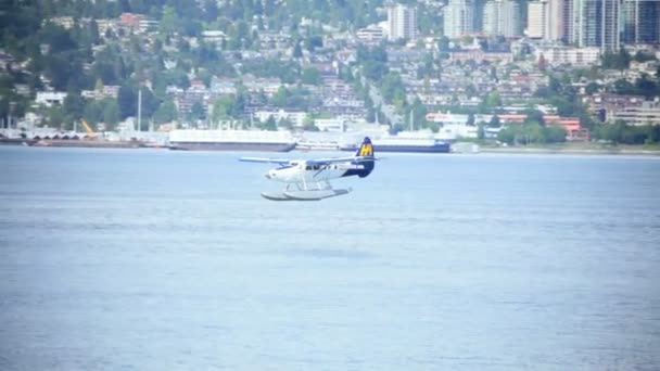 Hidroplán burrard belépő víz airport, vancouver — Stock videók