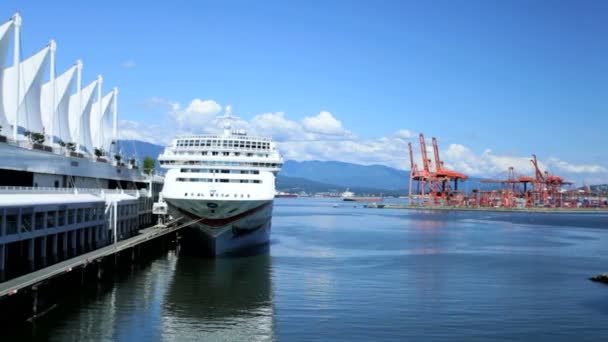 Vancouver Kanada yer cruise gemi terminali — Stok video