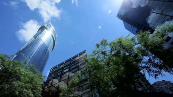 Moderne städtische Bürohochhaus, Vereinigte Staaten — Stockvideo