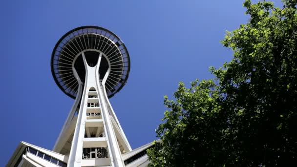 Space Needle and Observatory, Seattle, EE.UU. — Vídeo de stock