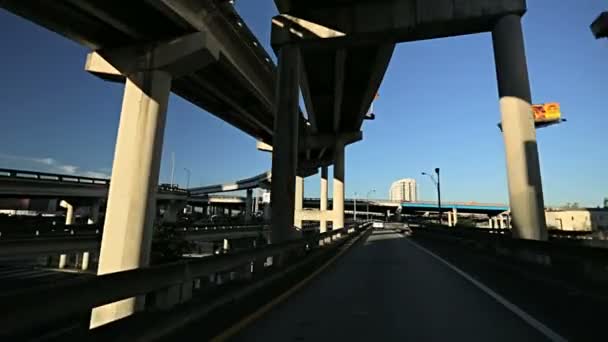 Driving on elevated road system — Stock Video