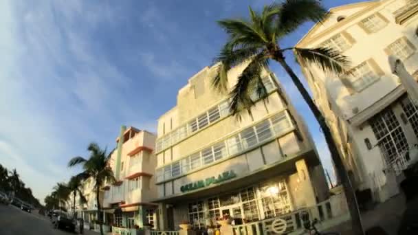 Ocean Drive hotels and condominiums — Stock Video