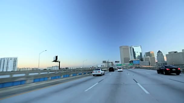 Freeway driving on elevated roads — Stock Video