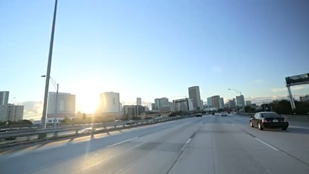 Freeway driving elevated roads — Stock Video