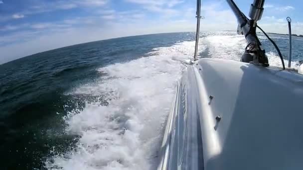 Speeding motor yacht — Stock Video