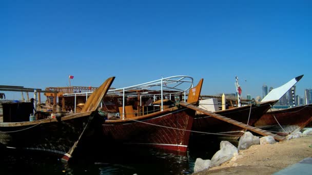 Dřevěné plachetnice postavená plavidla — Stock video