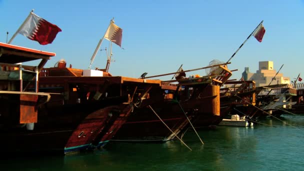 Barche a vela costruite in legno — Video Stock