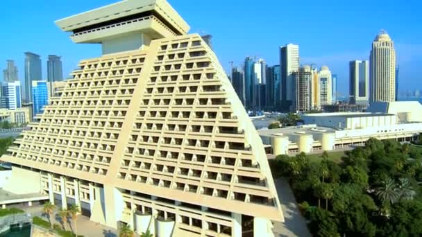Центр міста центрального ділового району Доха — стокове відео
