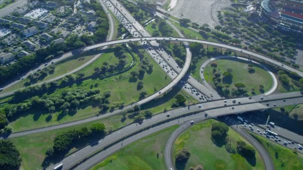 Aerial view Highway interchange, Honolulu — Stock Video