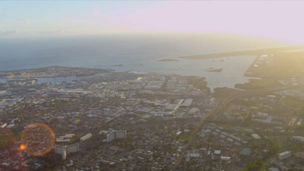 Luchtfoto van kust Hawaii — Stockvideo