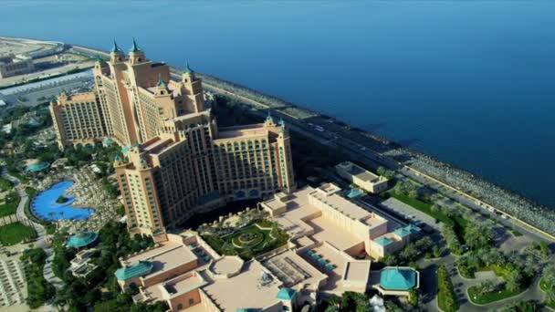Vista aérea Palm Atlantis, Dubai — Vídeo de Stock
