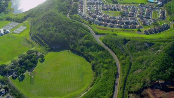 Luchtfoto voorsteden huizen, Honolulu — Stockvideo