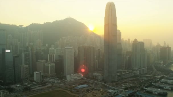 Luftaufnahme der Insel Hongkong, China — Stockvideo