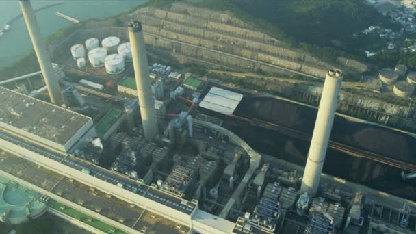 Vista aérea Lamma Power Station — Vídeos de Stock